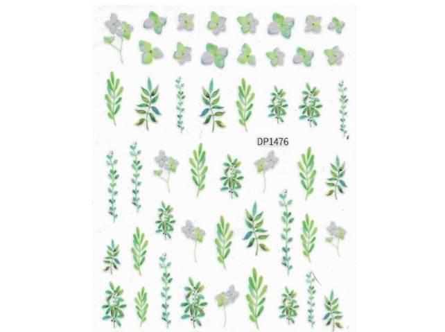 Samolepky na nehty - Flowers Green - DP1476